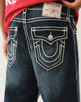 True Religion Vinny Rope Stitch Short Flap Jackknife Dark Wash