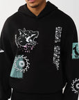 TRUE RELIGION HOODIE GRAPHIC LOGO BOXY JET BLACK