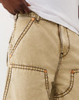 True Religion Shorts Mikey Super T Canvas Carpenter Travertine