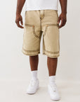 True Religion Shorts Mikey Super T Canvas Carpenter Travertine
