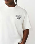 True Religion T-Shirt Ss Print Mesh Stacked Logo Winter White