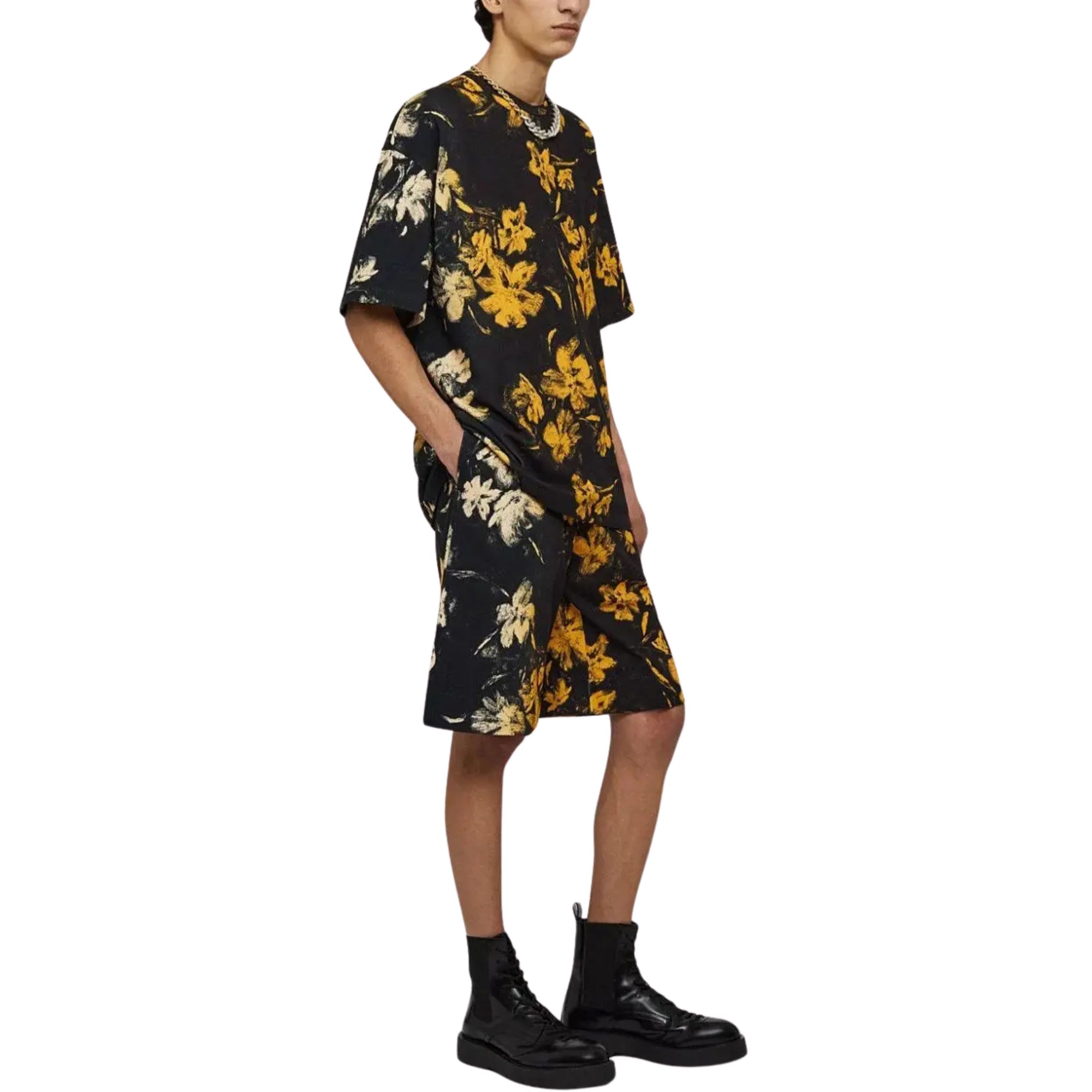 Jil Sander Shorts Floral Gold-Black-AL Capone Premium