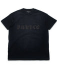Purple T-Shirt Embroidered Logo Black