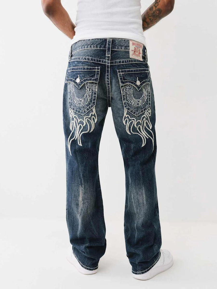True Religion デニムジーンズ 26 True Religion Jeans Billy Flame Jingled Dark Wash – AL Capone Premium