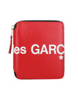 Comme Des Garcons Wallet Zip Around Logo Red