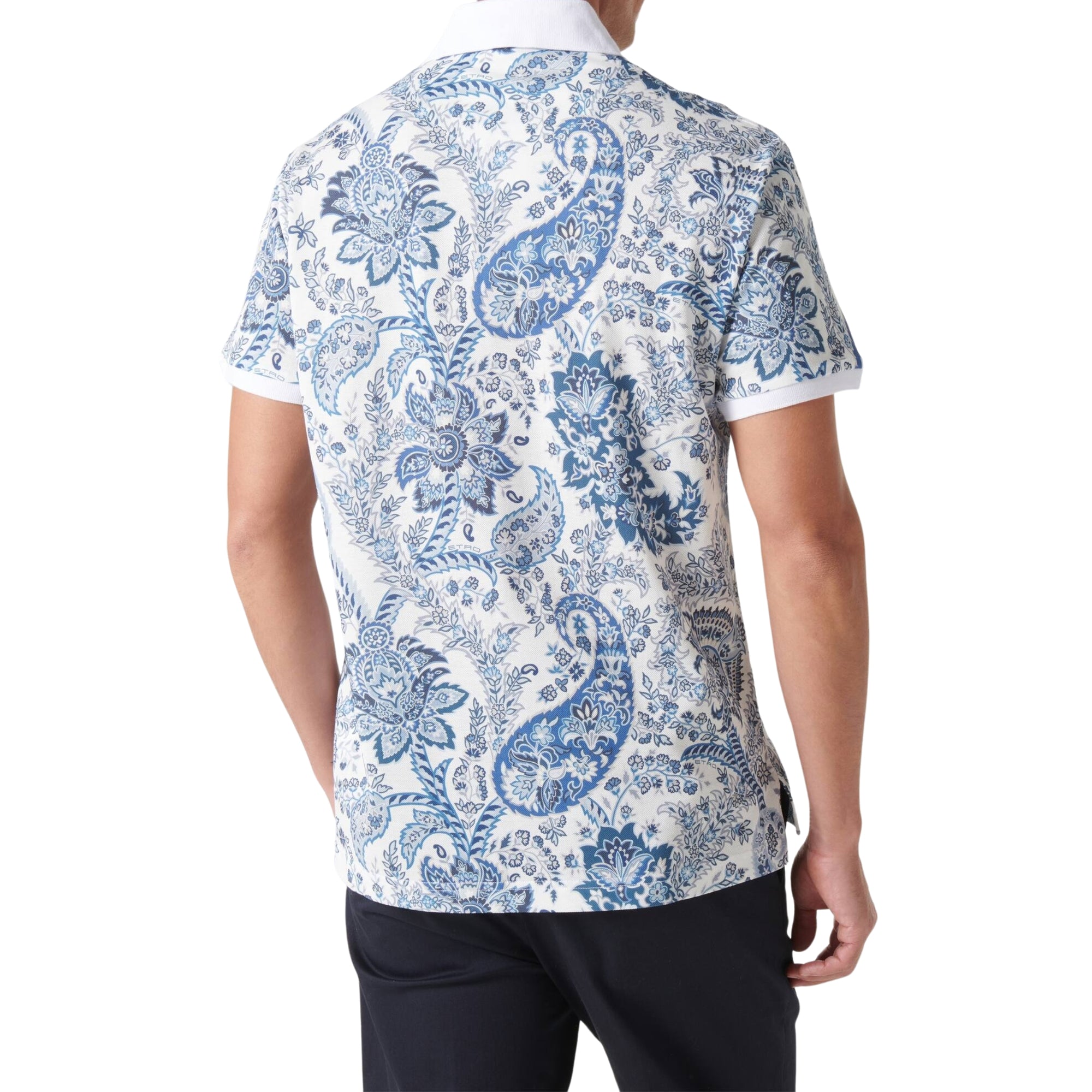Etro Golfer Allover Paisley Print Blue-White-AL Capone Premium