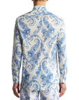 Etro Shirt Allover Paisley Print Blue-White-AL Capone Premium