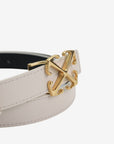 Off-White Belt Gold Buckle Logo White