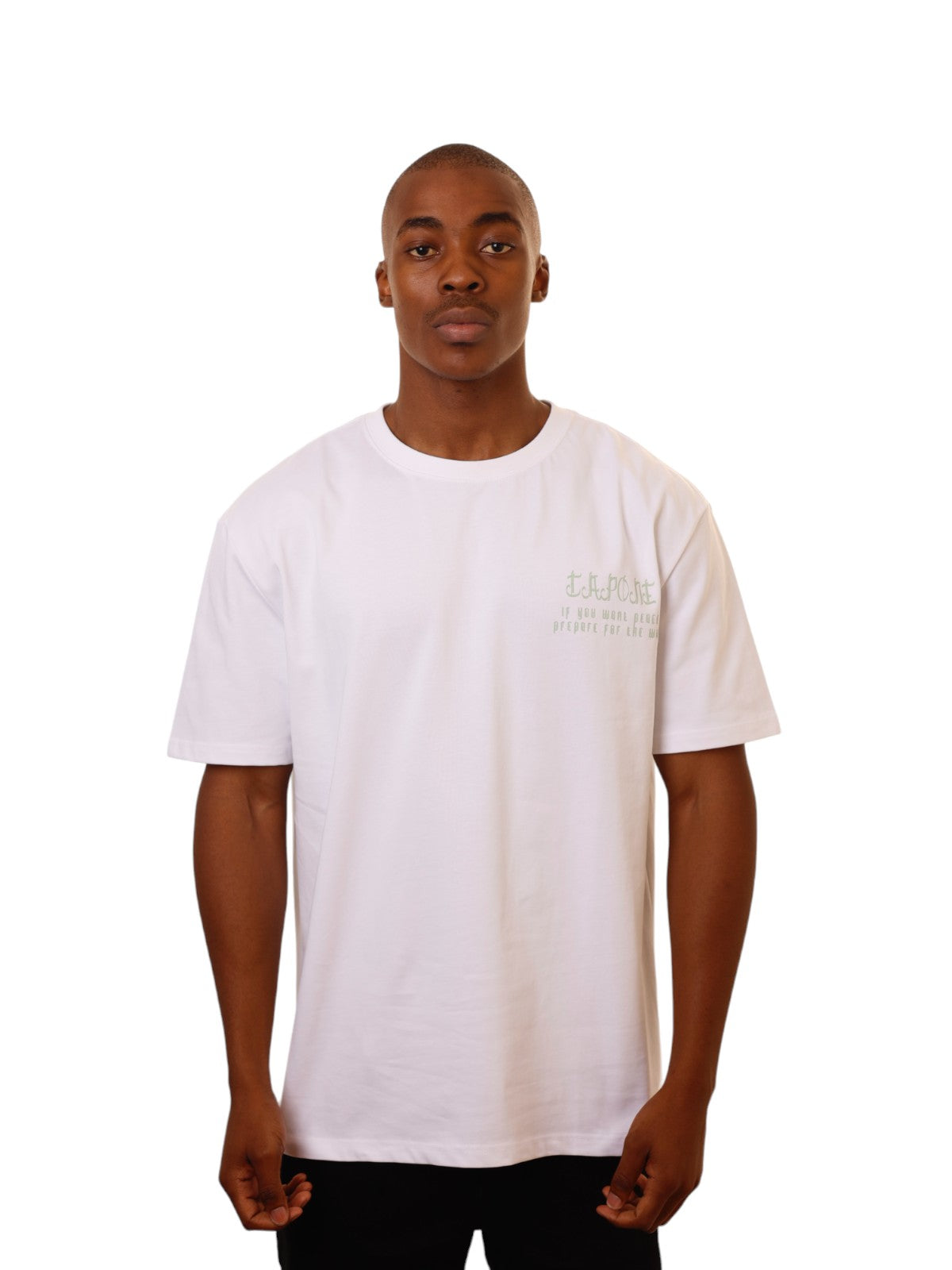 Capone T-Shirt Print Phrase Patch White-AL Capone Premium