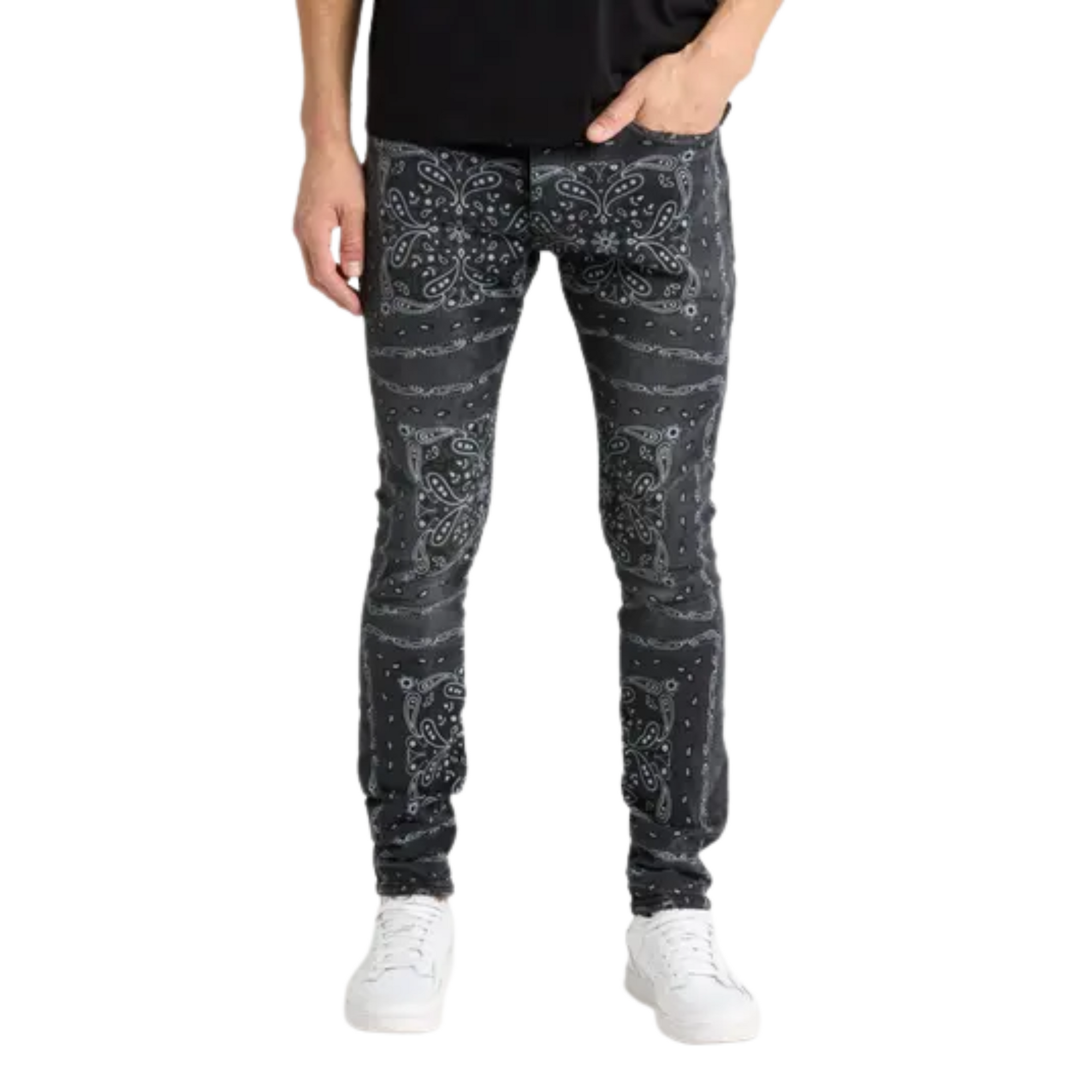 Purple Jeans Vintage Warped Bandana Black-AL Capone Premium