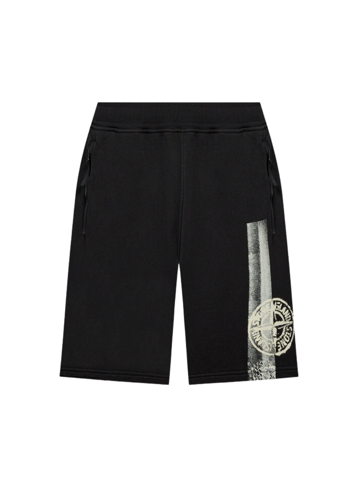 Stone Island Shorts Fleece Logo Black-AL Capone Premium