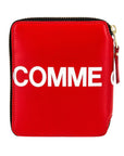 Comme Des Garcons Wallet Zip Around Logo Red