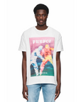 Purple T-Shirt Graphic Print White-Multi Colour