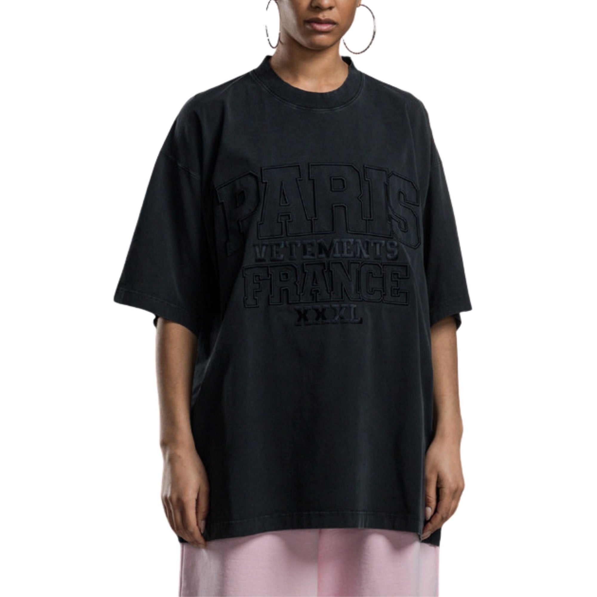 Vetements T-Shirt Paris Xxxl Washed Black-AL Capone Premium