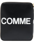 Comme Des Garcons Wallet Leather Logo Black
