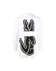 Comme Des Garcons Shirt Woven Split Croc White-Black-AL Capone Premium