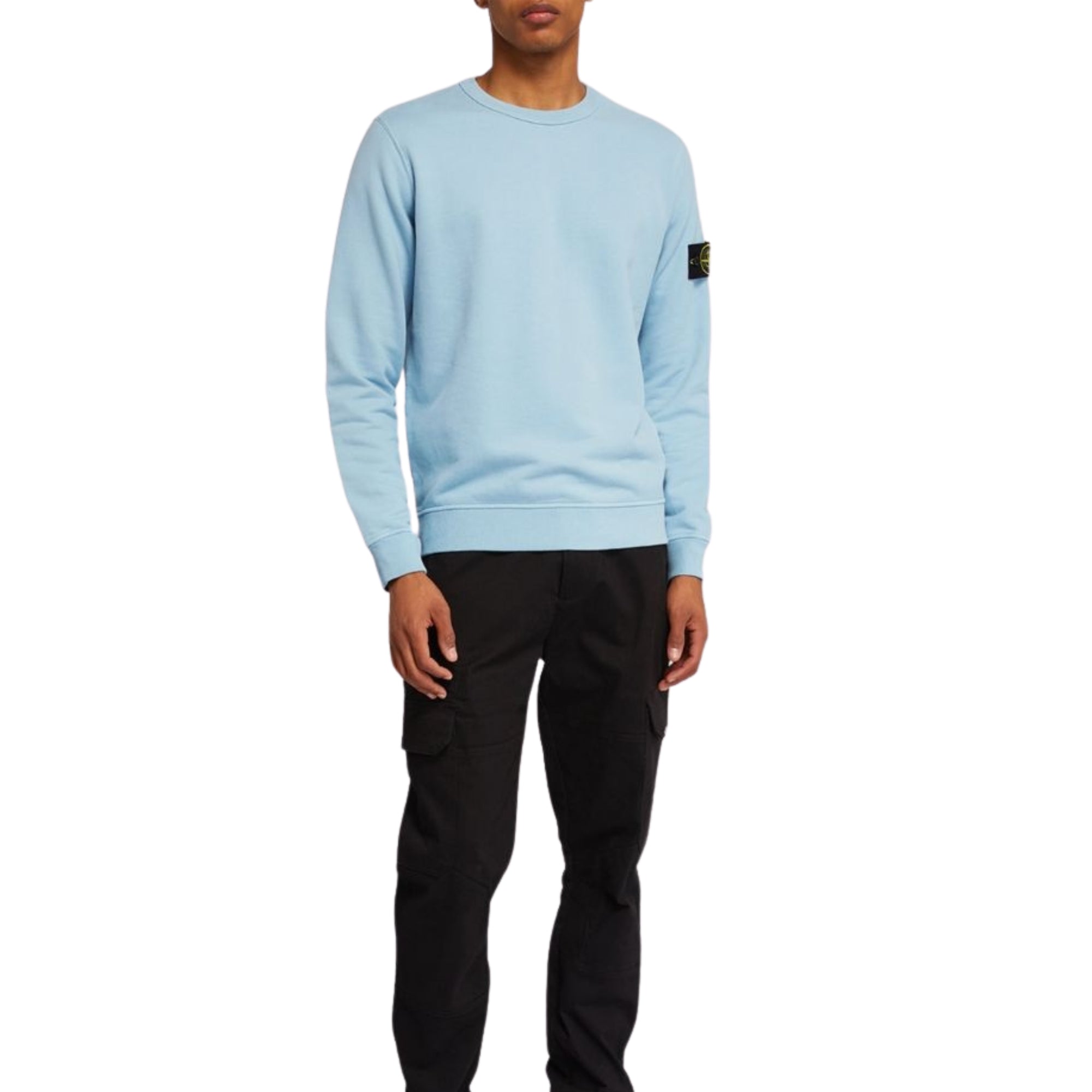Stone Island Sweater Logo Powder Blue-AL Capone Premium