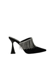 Karl Lagerfeld Heel Fringe Mule Black