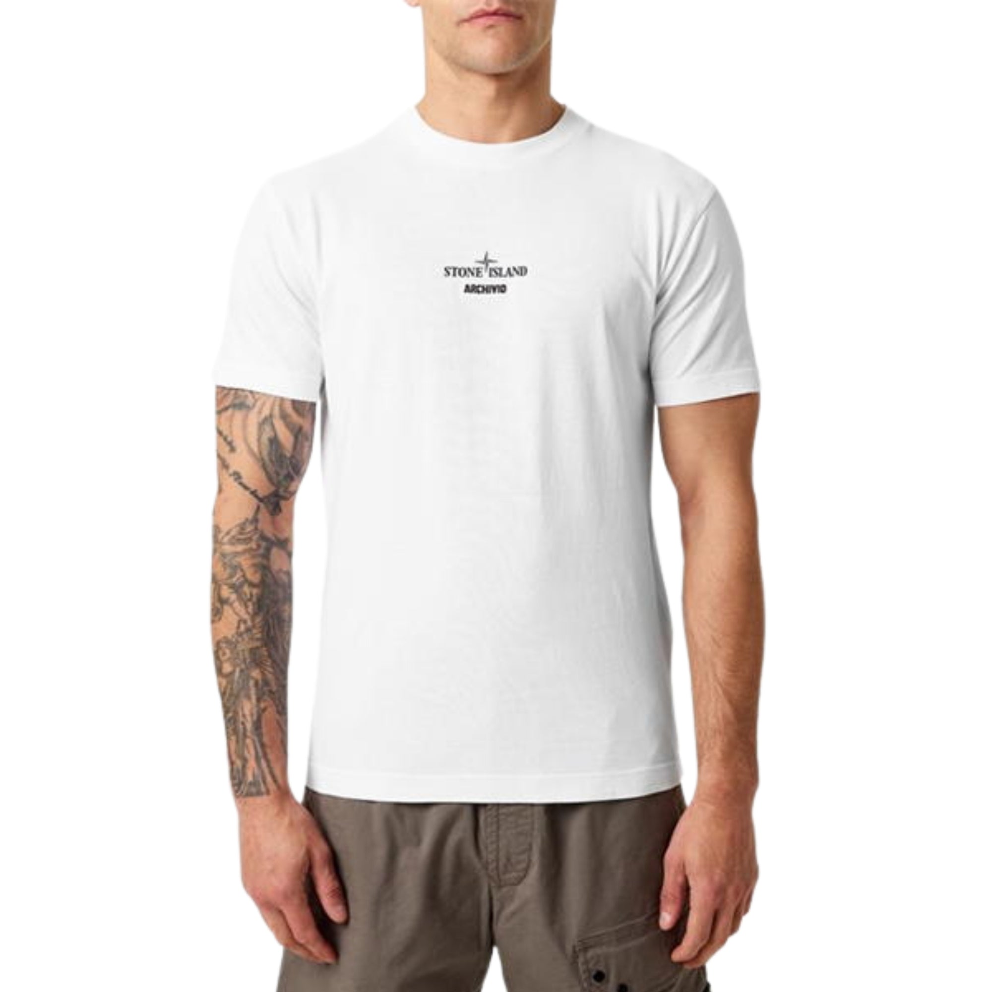 Stone Island T-Shirt Logo White-AL Capone Premium
