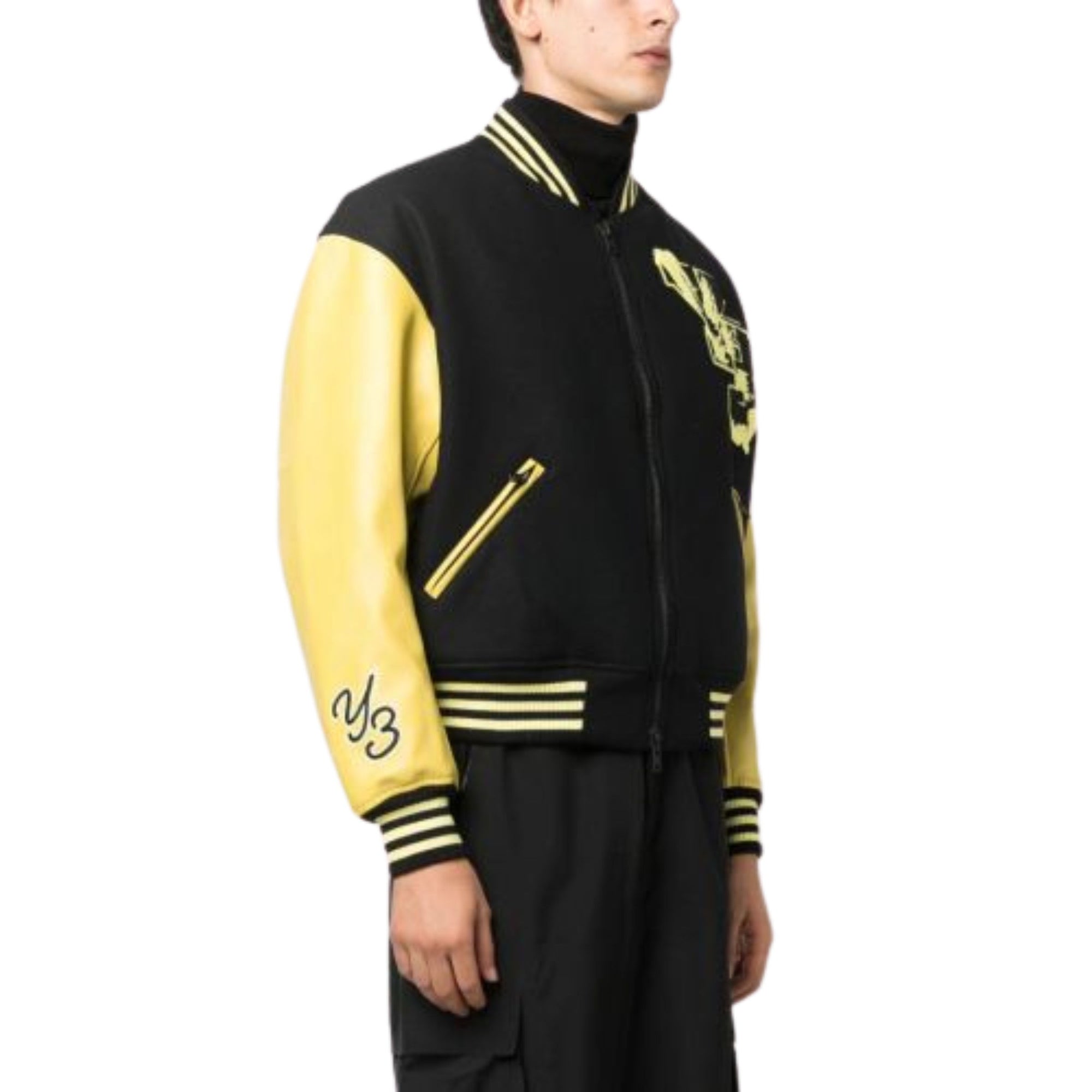 Y-3 Jacket Varsity Letterman Black-Yellow-AL Capone Premium