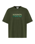 Maison Kitsune T-Shirt Gradient Logo Ranger Green-AL Capone Premium
