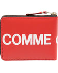 Comme Des Garcons Wallet Leather Logo Red