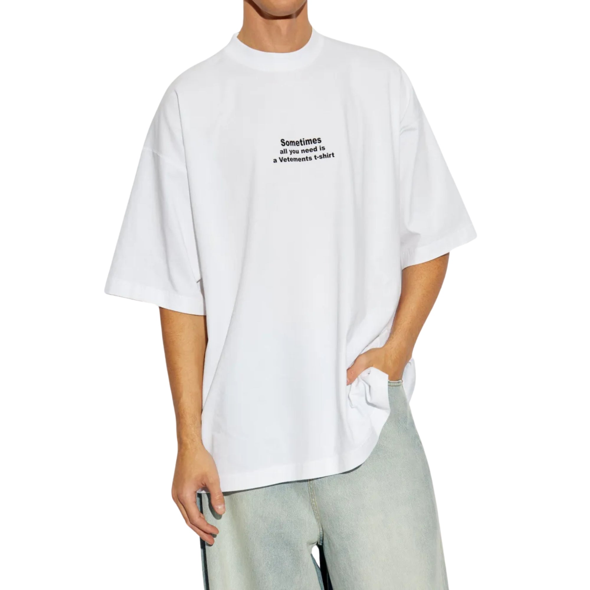 Vetements T-Shirt All You Need Oversized White-AL Capone Premium