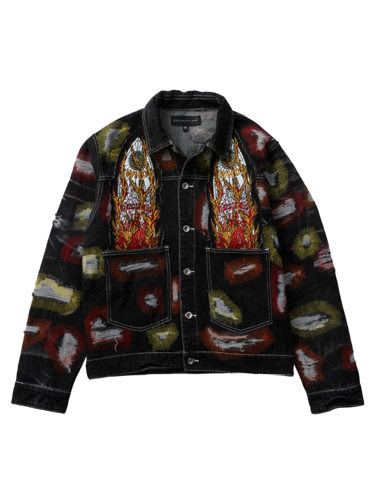Who Decides War Jacket All Over Embroidery Trucker Multi