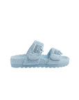 Chiara Ferragni Slides Eyelike Buckle Sponge Light Blue