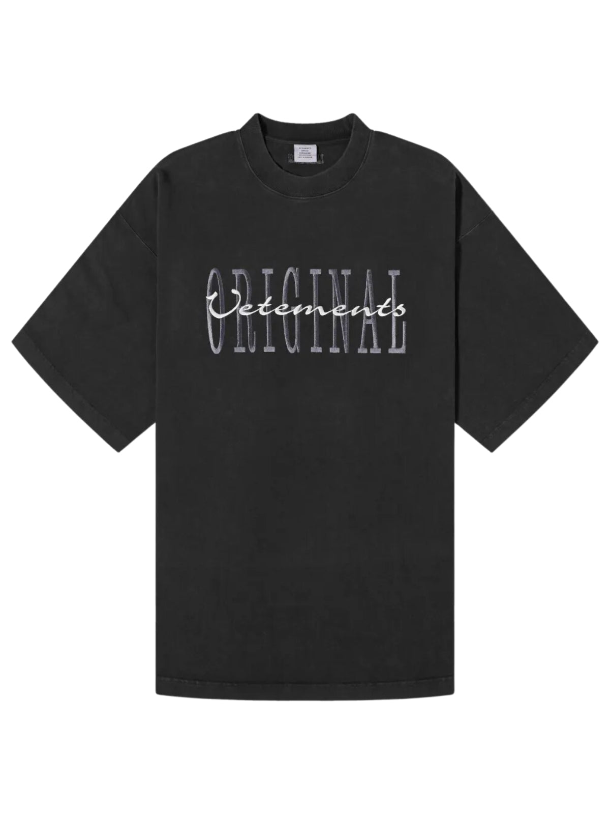 Vetements Embroidered T Shirt Vetements T-Shirt Originals Black