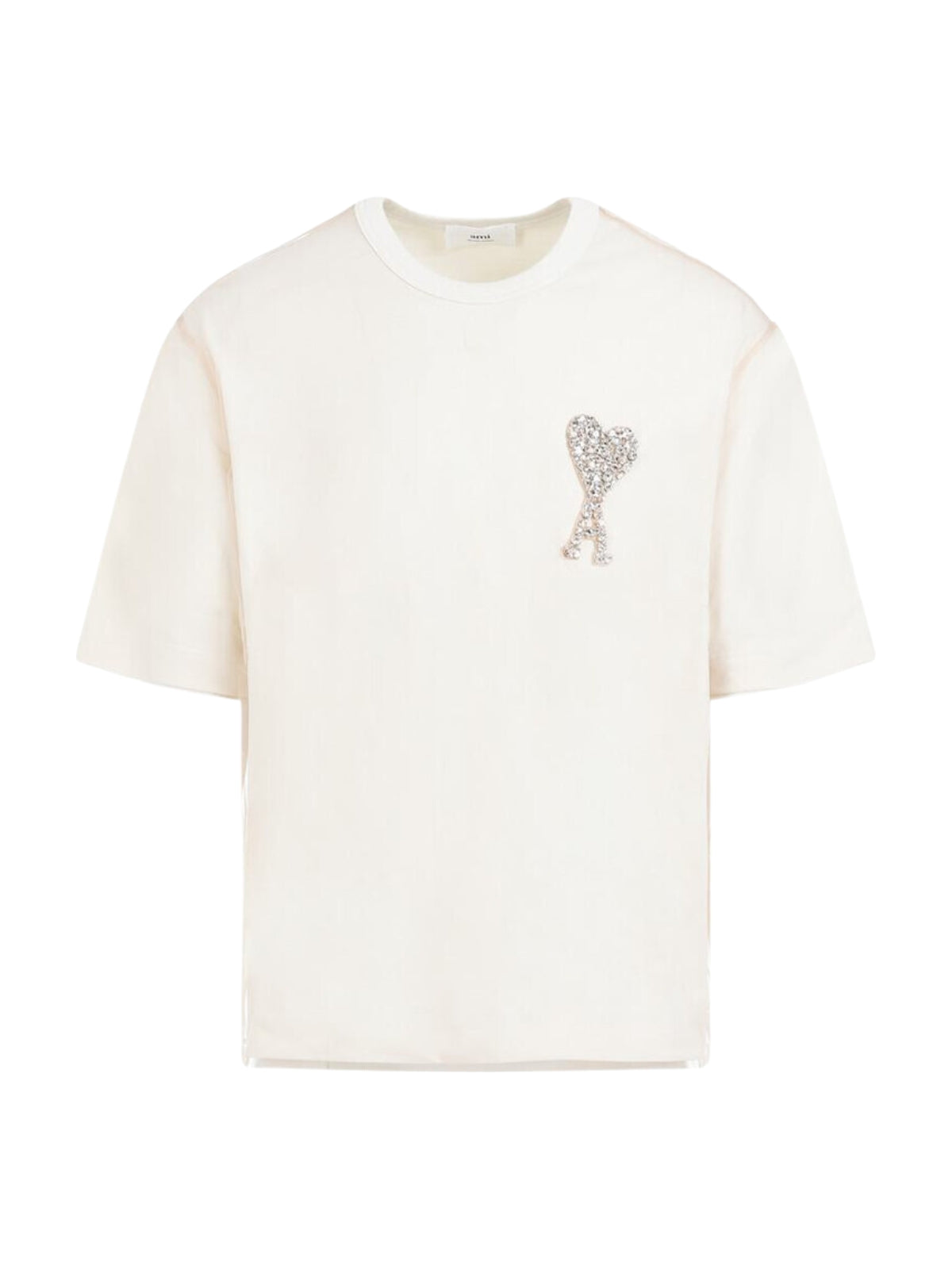 Ami T-Shirt Crystal-Embellished Logo White-AL Capone Premium