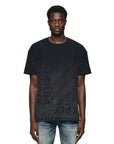 Purple T-Shirt Allover Shadow Print Black-AL Capone Premium