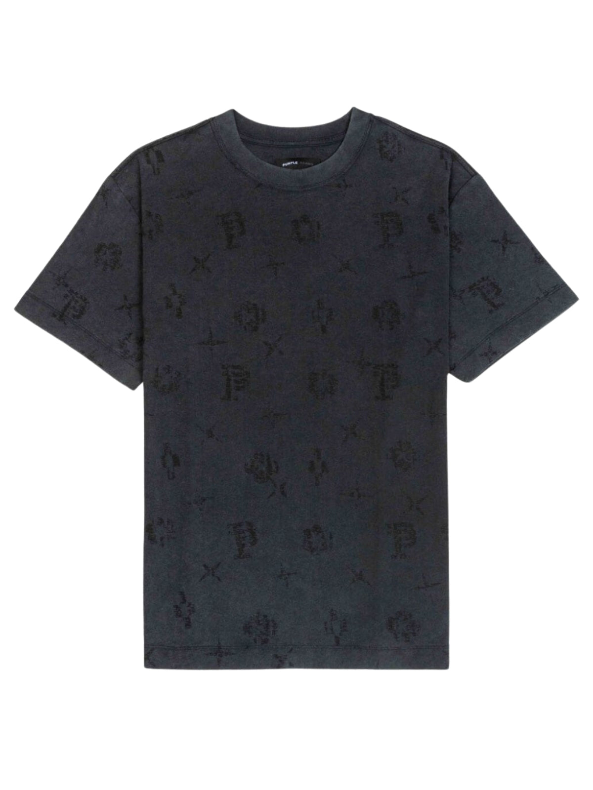 Purple T-Shirt Textured Jersey Black-AL Capone Premium