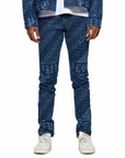 Purple Jeans Allover Peace Print Blue-AL Capone Premium