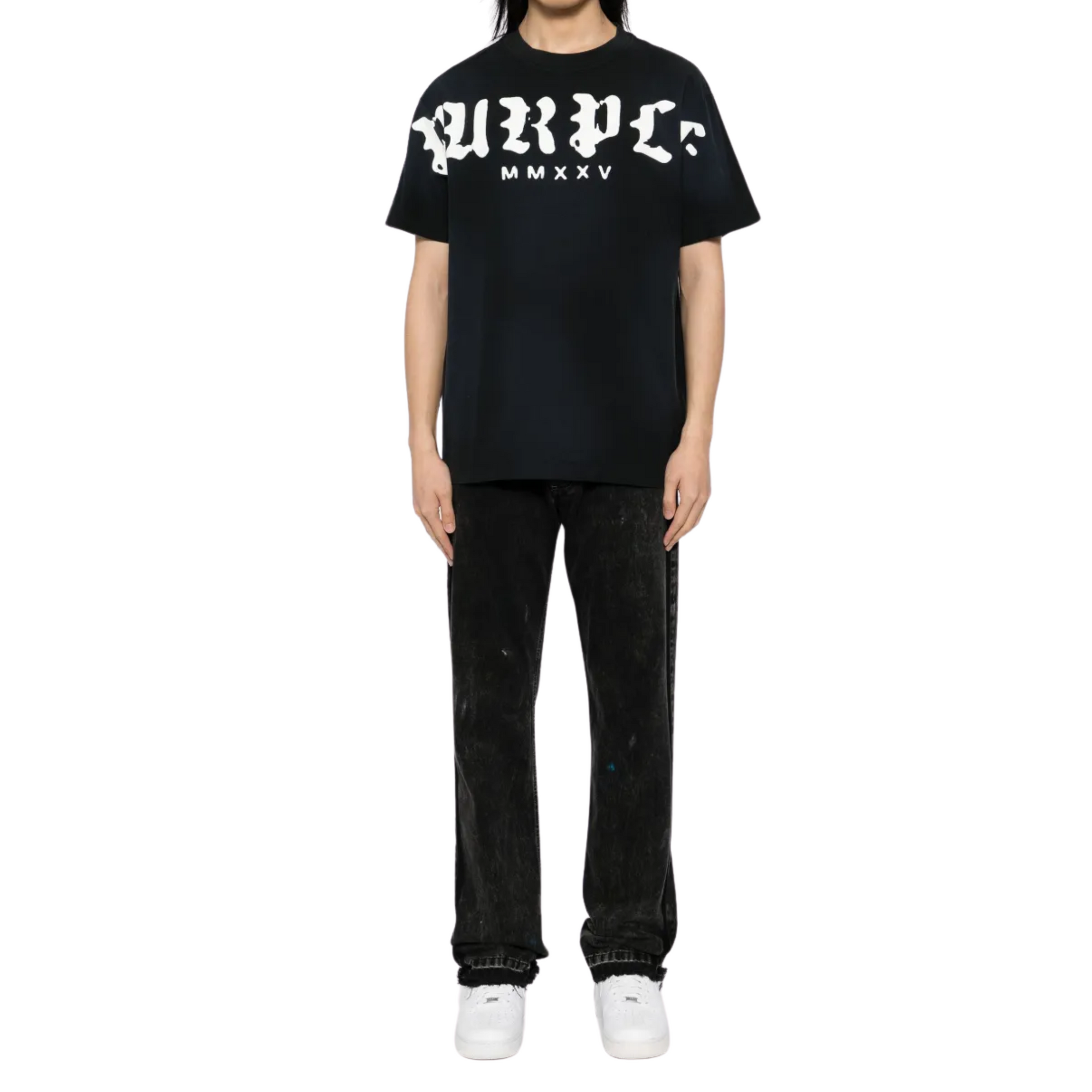 Purple T-Shirt Old English Logo Black-AL Capone Premium