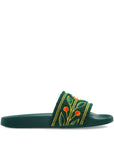 Casablanca Csl11 Embroidered Terry Slider Green
