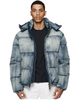 Purple Jacket Denim Puffer Mid Indigo