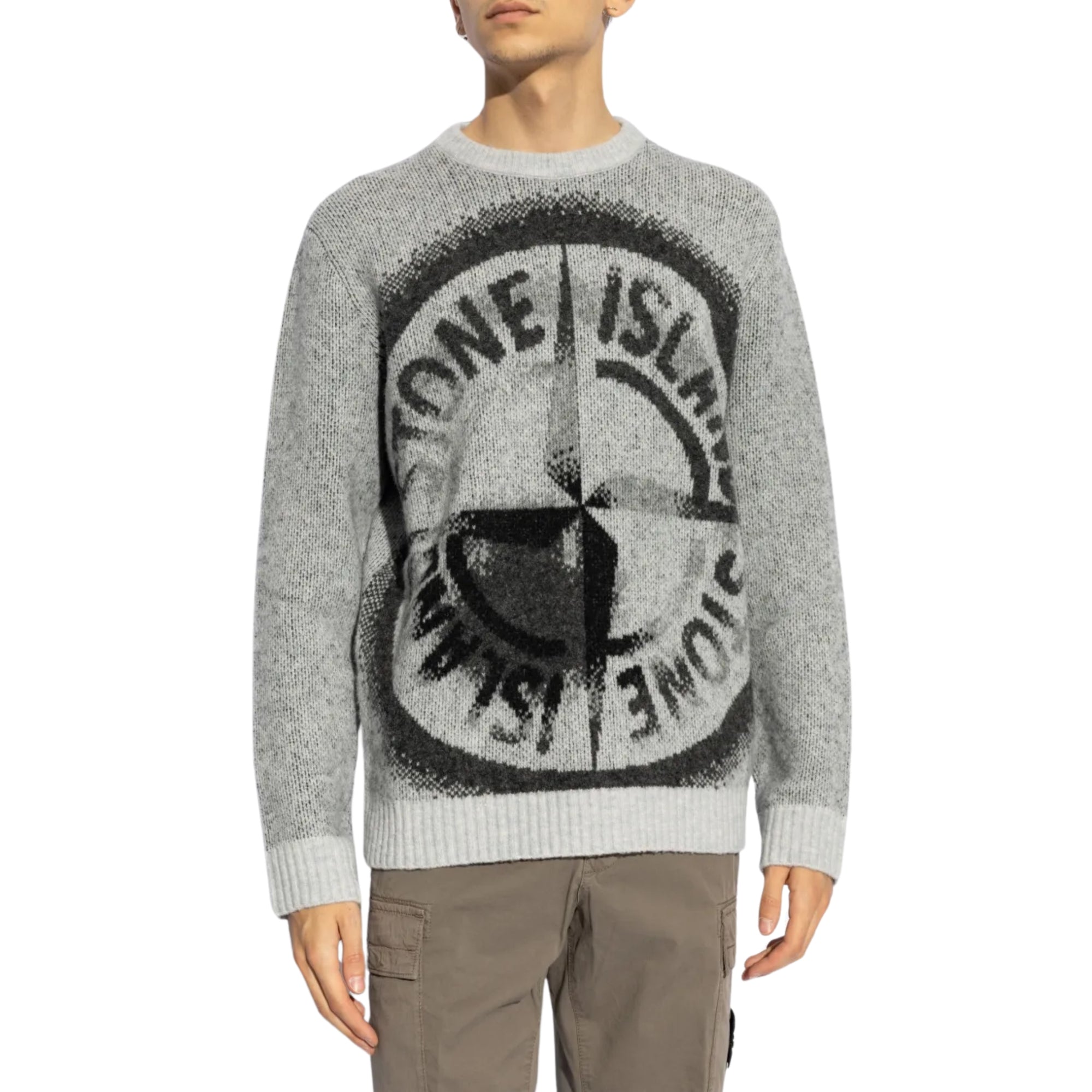 Stone Island Sweater Logo Grey-AL Capone Premium