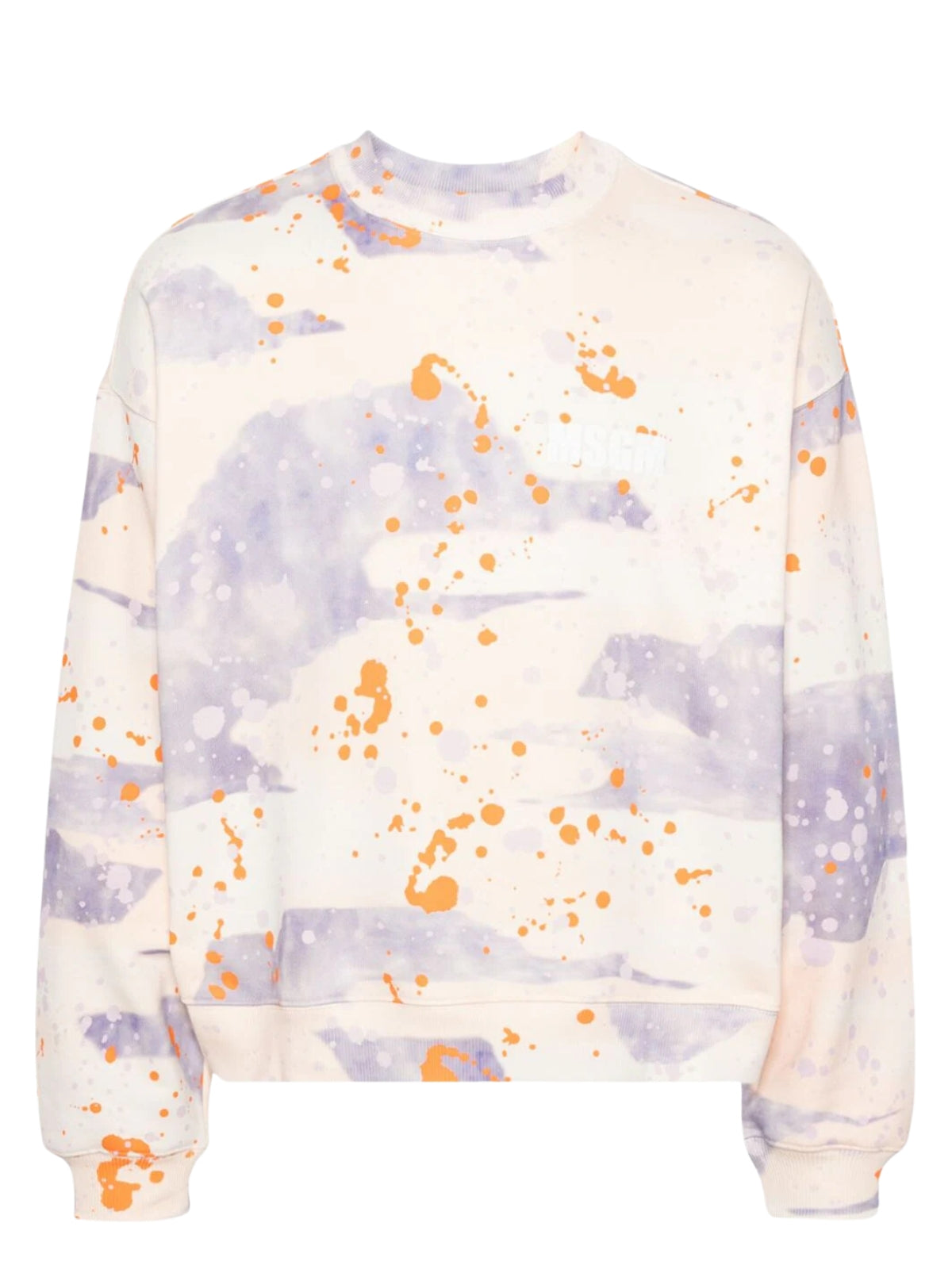 Msgm Sweater Allover Print Logo Lilac-Cream-AL Capone Premium