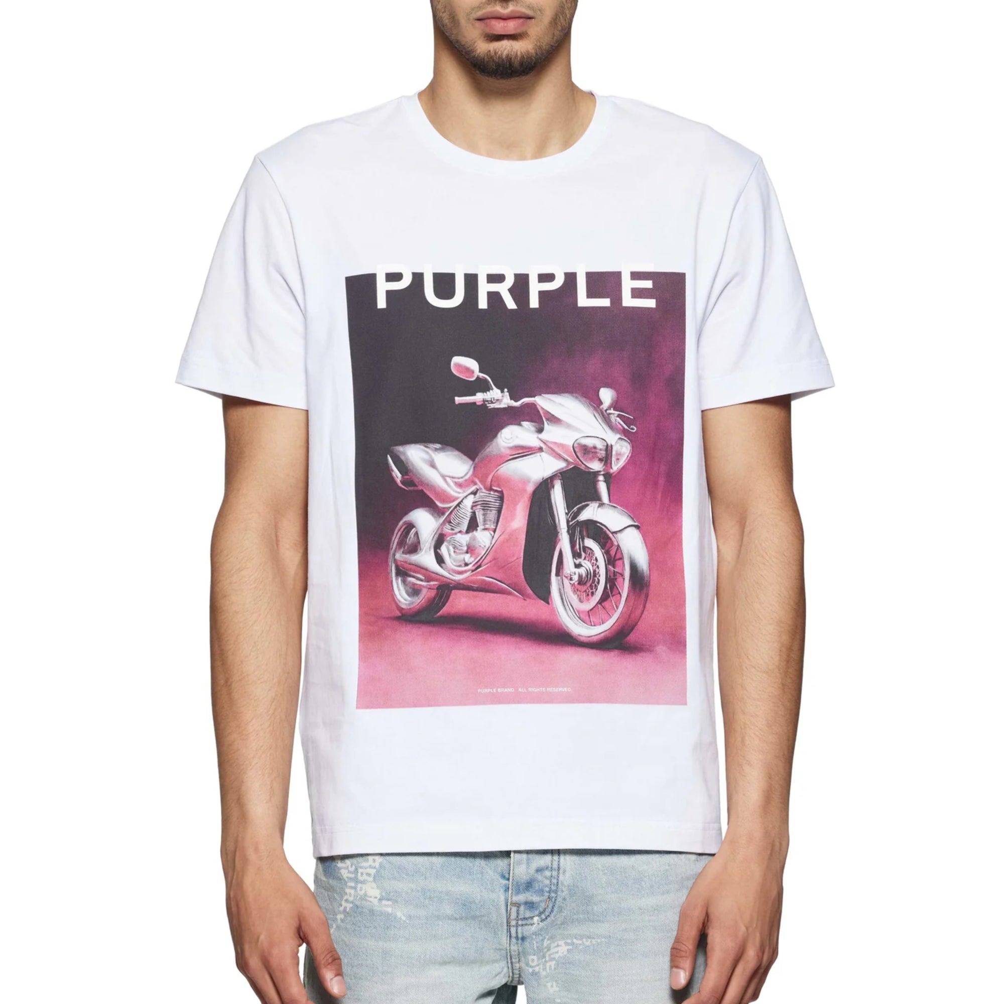 Purple T-Shirt Bike White-AL Capone Premium