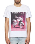 Purple T-Shirt Bike White