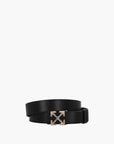Off-White Belt Silver Buckle Logo Black