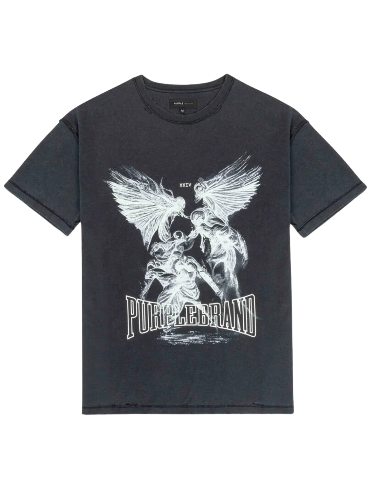 Purple T-Shirt Textured Inside Out Black-AL Capone Premium