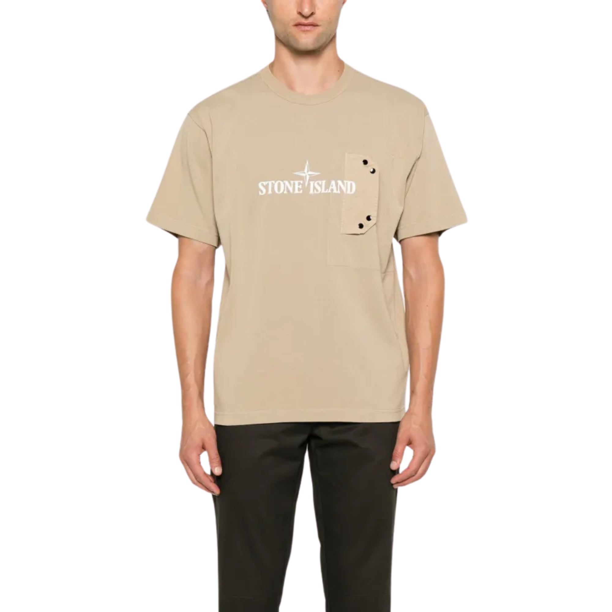 Stone Island T-Shirt Logo Cream-AL Capone Premium