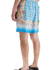 Casablanca Shorts Silk With Drawstrings Le Plongeon Blue-AL Capone Premium