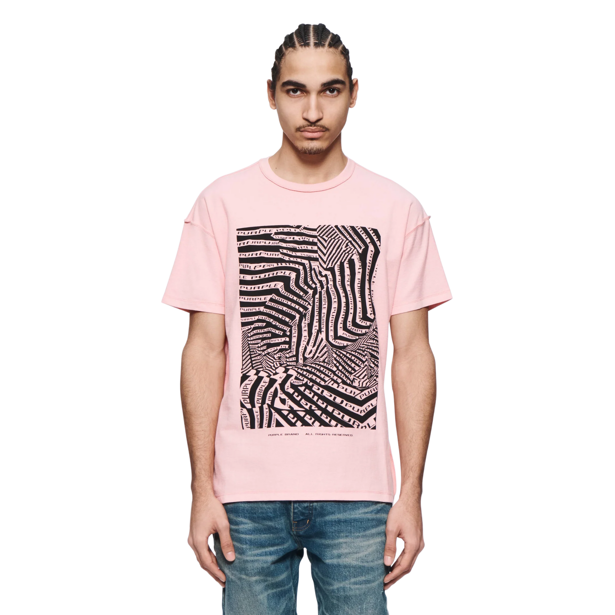Purple T-Shirt Maze Logo Pink-AL Capone Premium