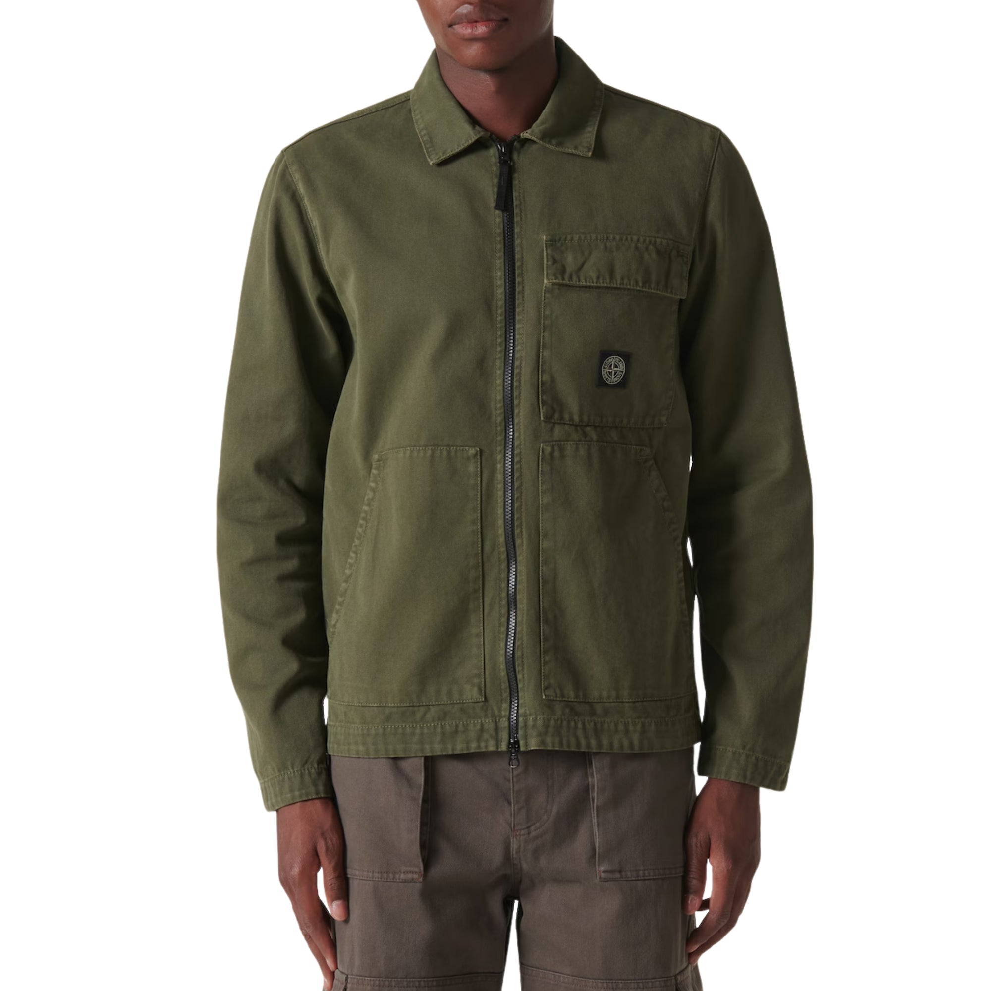 Stone Island Jacket Logo Khaki-AL Capone Premium
