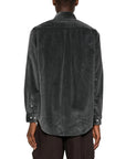 Drole De Monsieur Shirt Corduroy Logo Dark Grey-AL Capone Premium