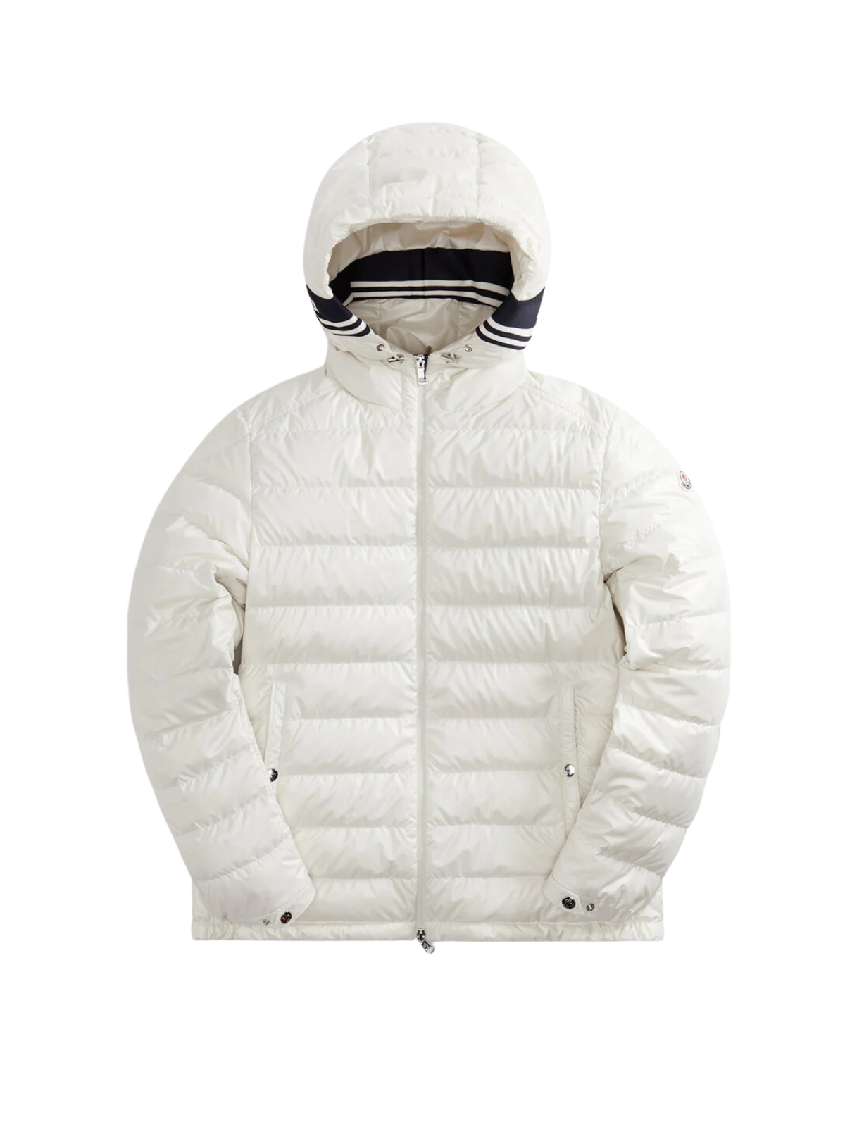 Moncler ホワイト ジャケット White Moncler Maya Hooded Short Down Jacket - Short Down Jackets