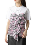 Msgm T-Shirt Pink Check White